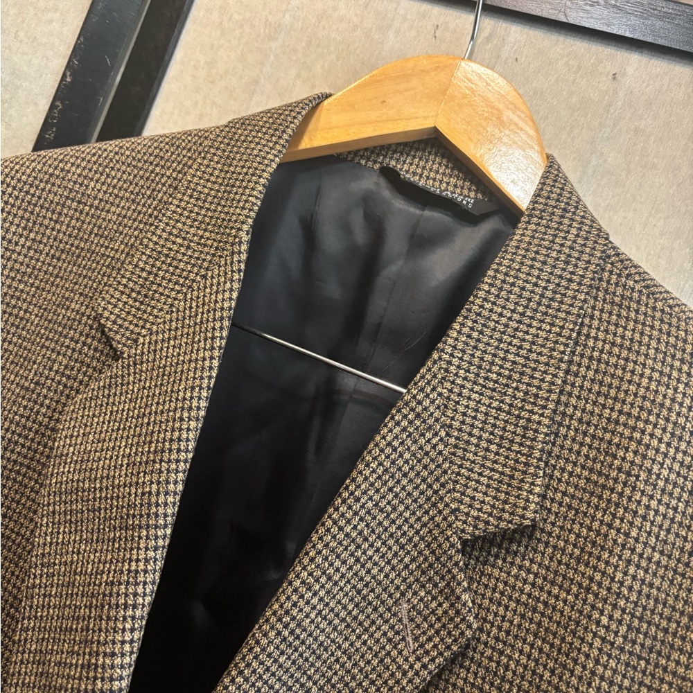 MICHAEL ADAM Vintage Shetland Wool Silk Blend Checked Houndstooth Blazer - Picture 11 of 12